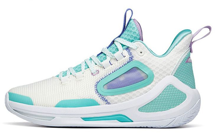 

ANTA Alien 3 технология Nitrogen износостойкие нескользящие легкие баскетбольные кроссовки мид-топ бежевый белый зеленый