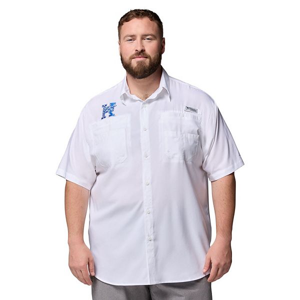 

Мужская белая рубашка button-down big & tall kentucky wildcats tamiami omni-shade Columbia