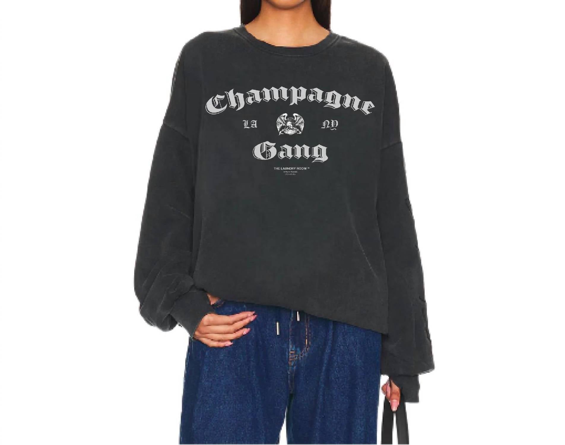 

Серый свитшот с длинным рукавом Champagne Gang The Laundry Room