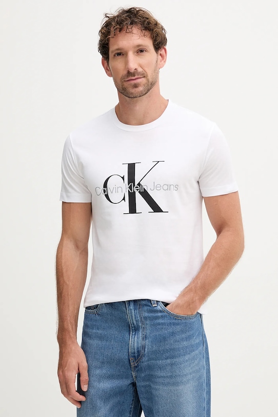 

Хлопковая футболка Calvin Klein Jeans, белый
