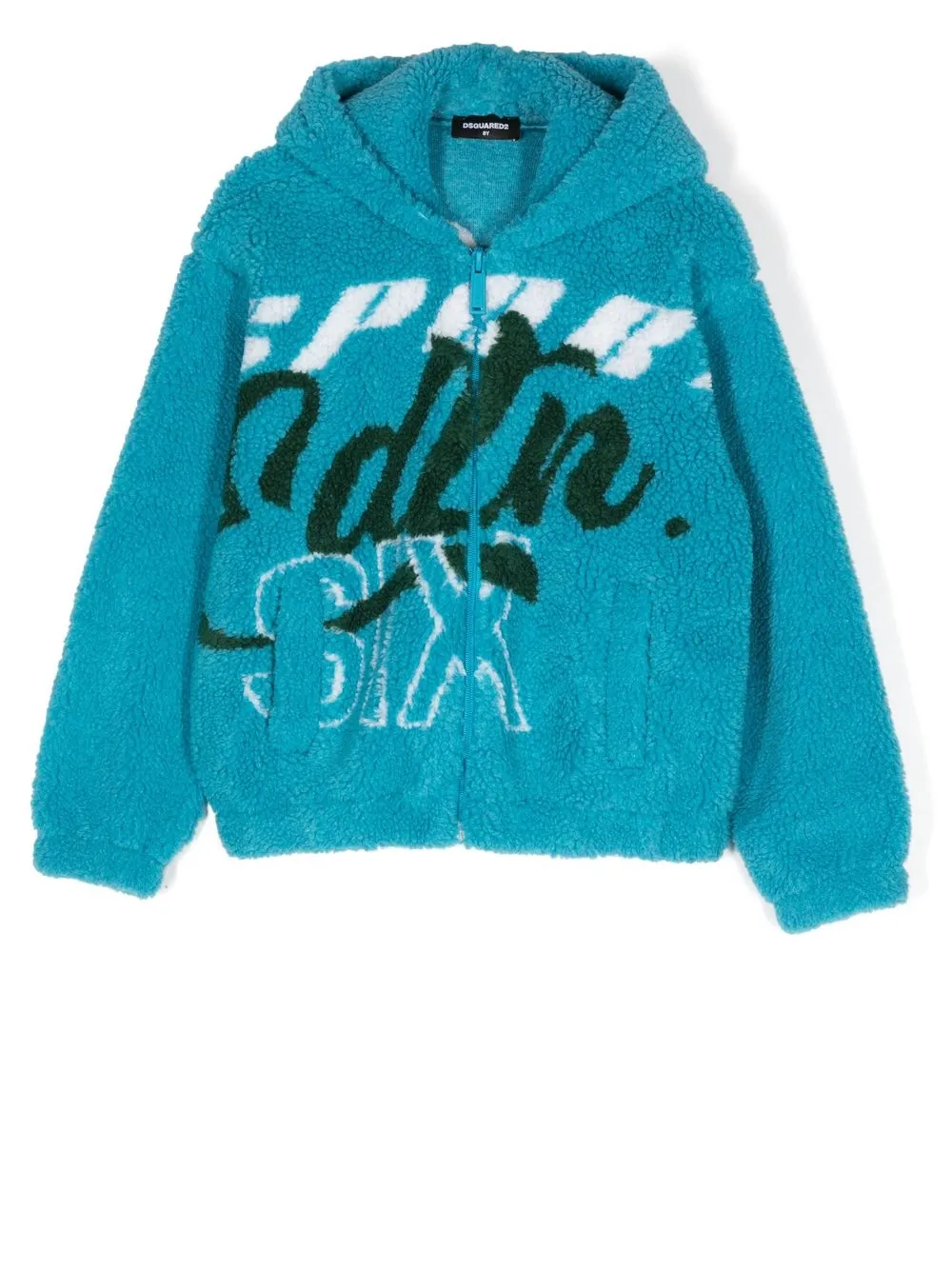 

Флисовое худи на молнии DSQUARED2 KIDS, синий