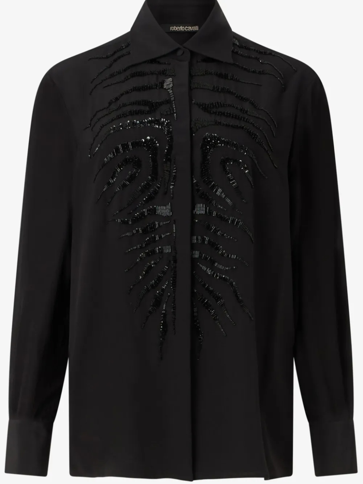 

Рубашка Roberto Cavalli, украшенная пайетками, черный
