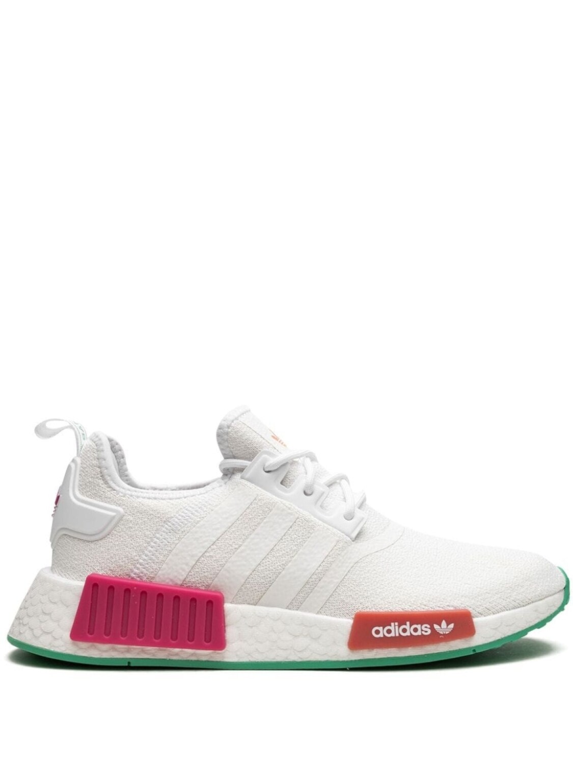 

Adidas кроссовки NMD_R1 White/Magenta/Green, белый