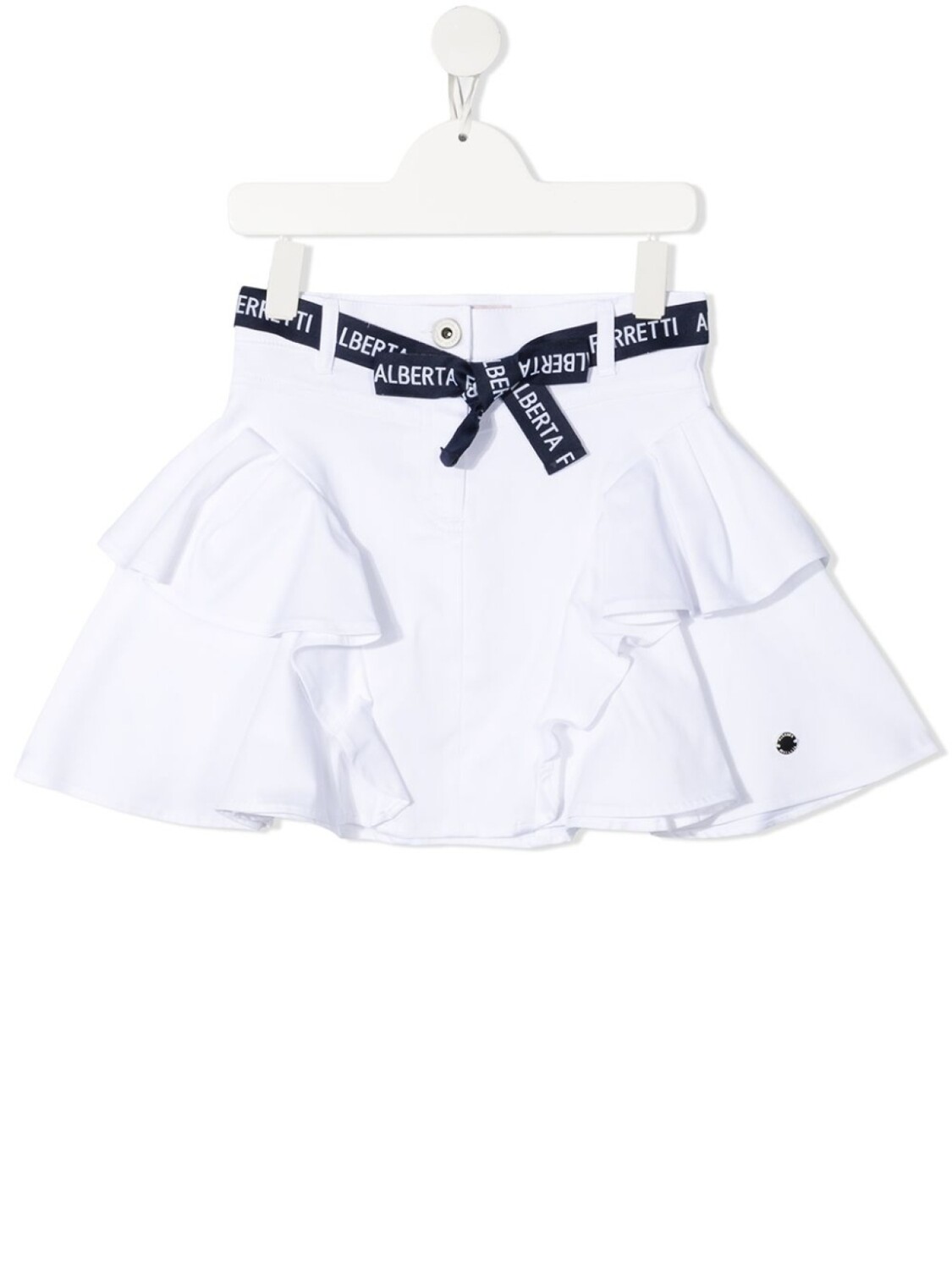 

Alberta Ferretti Kids юбка с оборками и поясом, белый
