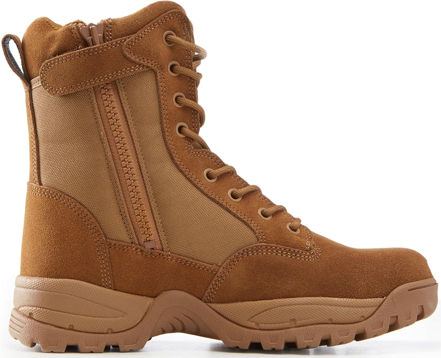 

Мужские тактические ботинки Maelstrom с боковой молнией - легкая кожаная обувь в военном стиле, комфортная, прочная и дышащая для активного отдыха на природе, Coyote Brown