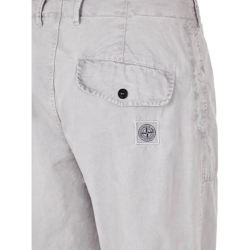 Брюки зауженные mid rise STONE ISLAND, Light Gray — фото 4