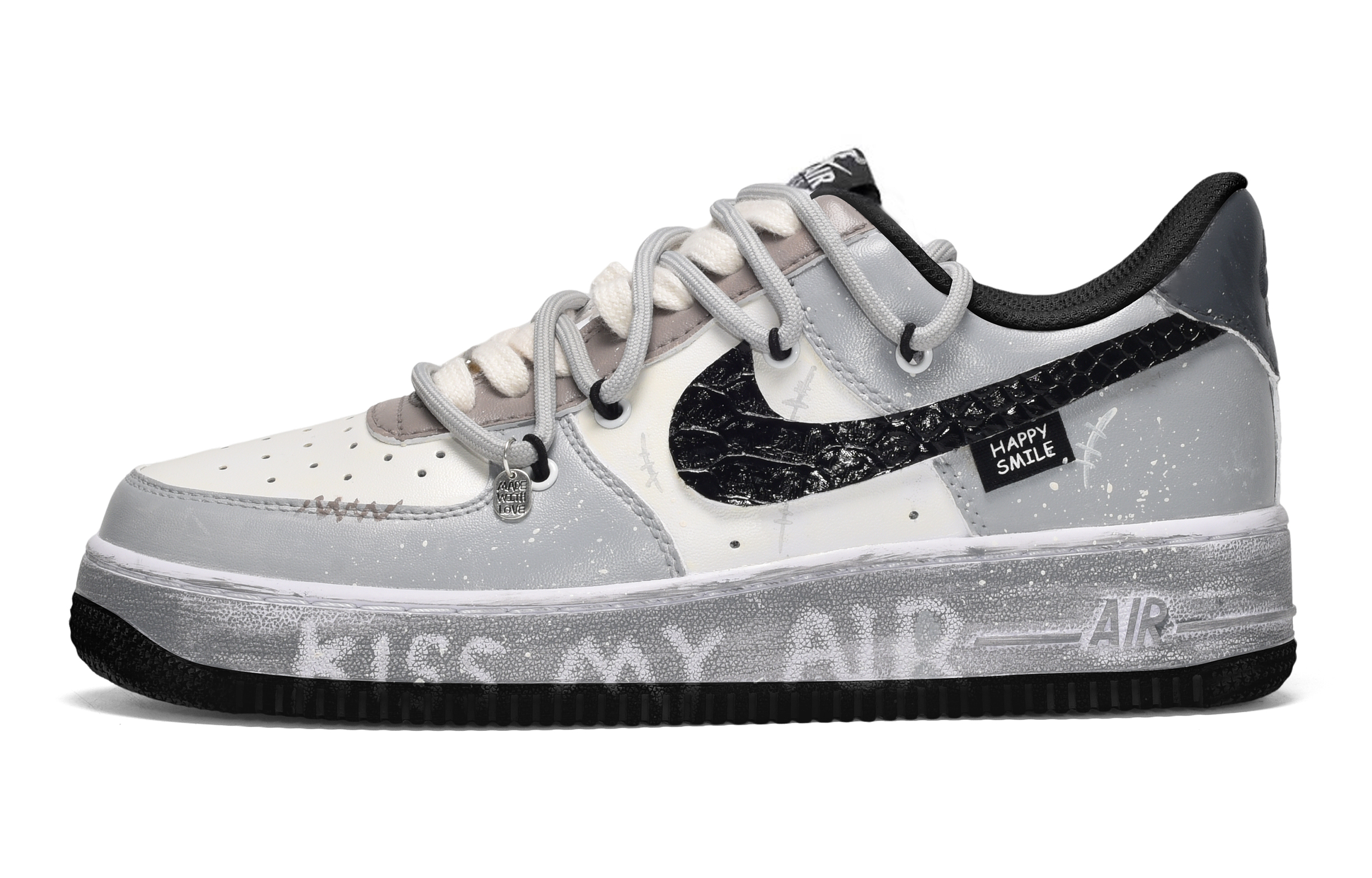 

Кроссовки Nike Air Force 1 Skateboarding Shoes Women's Low-top Black/grey, черный/серый