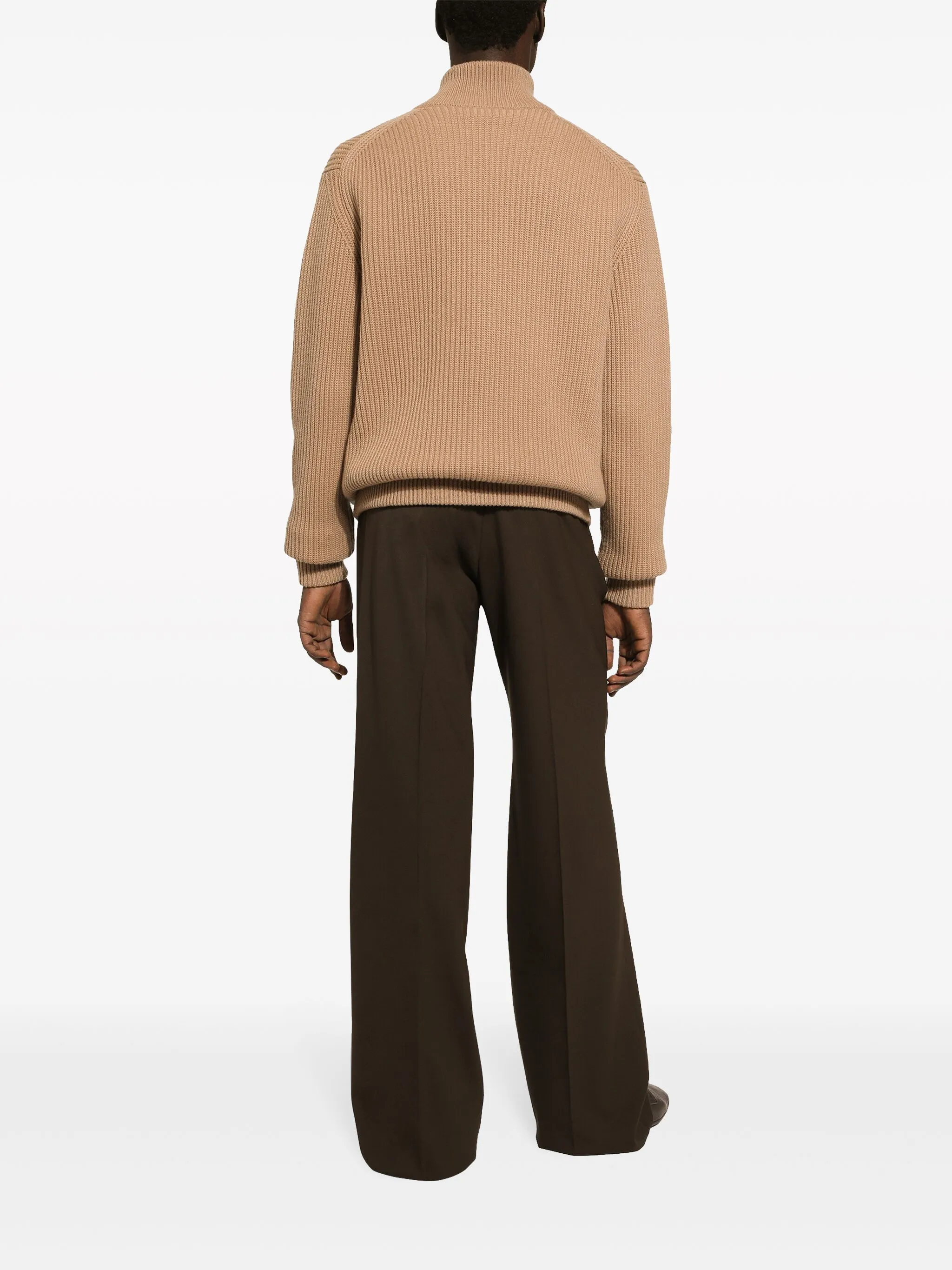 

Кашемировый кардиган в рубчик Dolce & Gabbana, бежево-коричневый