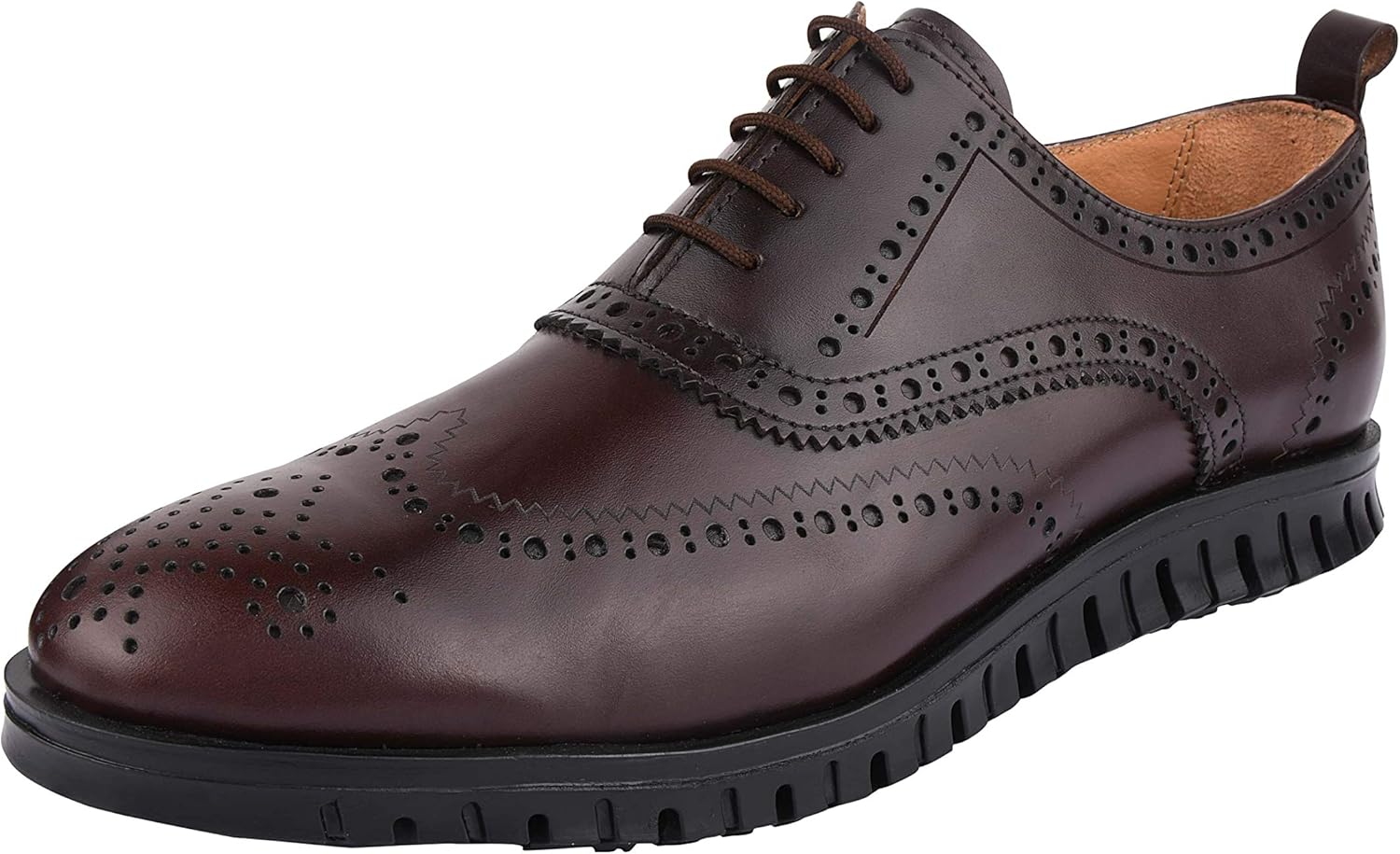 

Мужские кожаные туфли LIBERTYZENO с прошитой подошвой и шнуровкой, оксфорды для взрослых, для Рождества, коричневый