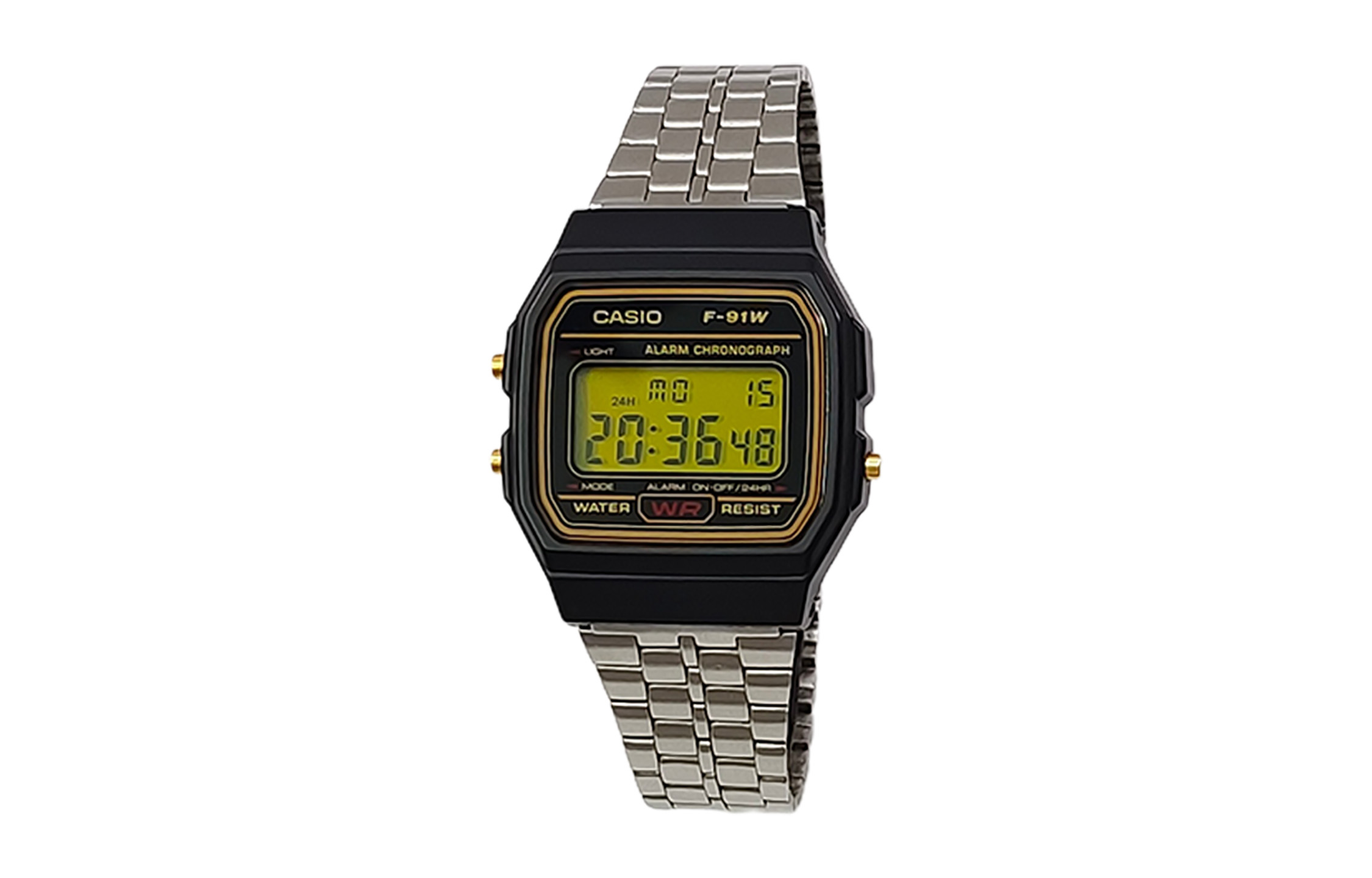 

CASIO Мужские часы Retrofit Series с кварцевым механизмом, стальной браслет, черный циферблат