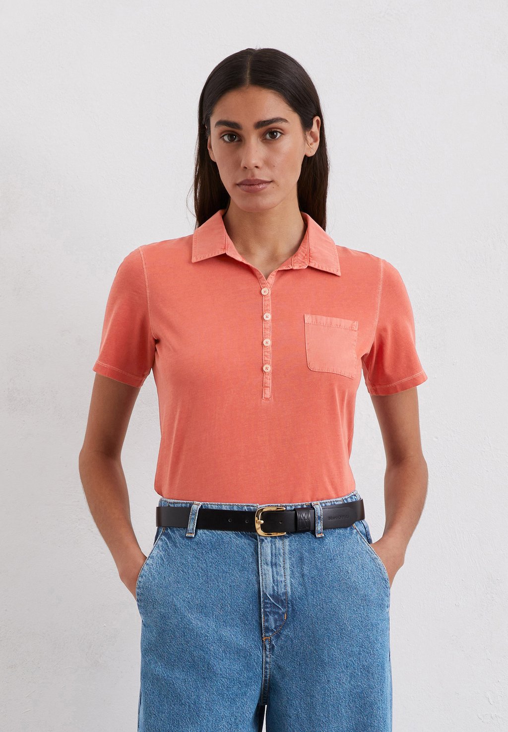 

Рубашка поло KURZARM SLIM MIT MIX-DETAILS Marc O'Polo, красный