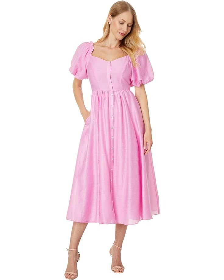 

Платье CeCe Puff Sleeve Button Down Midi, цвет Peony Petal