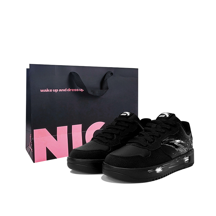 

Anta Удобные низкие скейтбордные кроссовки с противоскользящей амортизацией, мужские, белый и черный