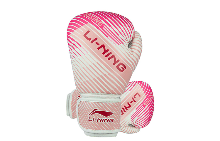 

Боксерские перчатки LINING, розово-голубые + капа