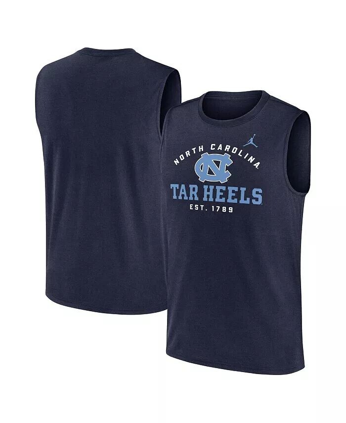 

Мужская темно-синяя майка North Carolina Tar Heels Primetime Legend Lock Up Performance Muscle Jordan
