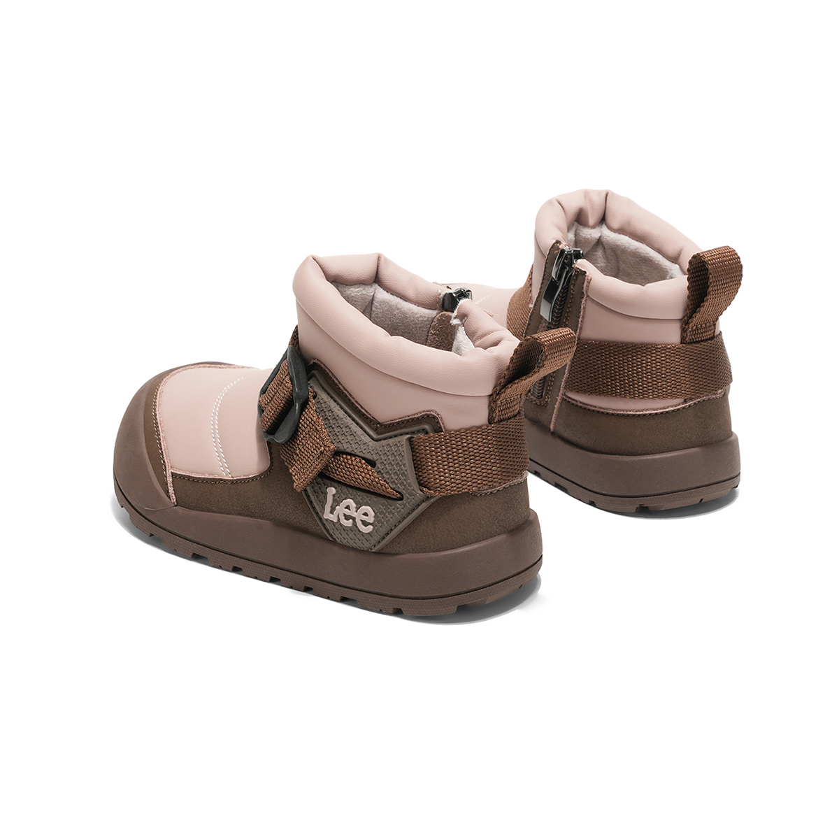 Высокие детские зимние ботинки Pink Kids' Lee, коричневый/розовый — фото 4