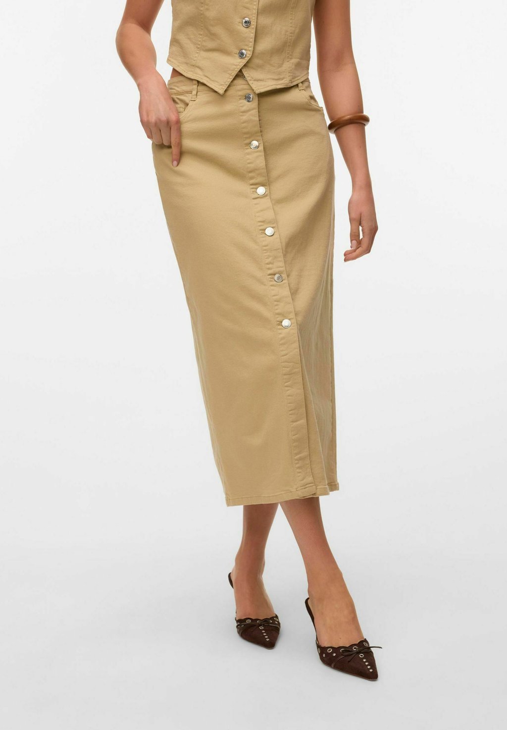 

Джинсовая юбка Pencil skirt Vero Moda, бежевый