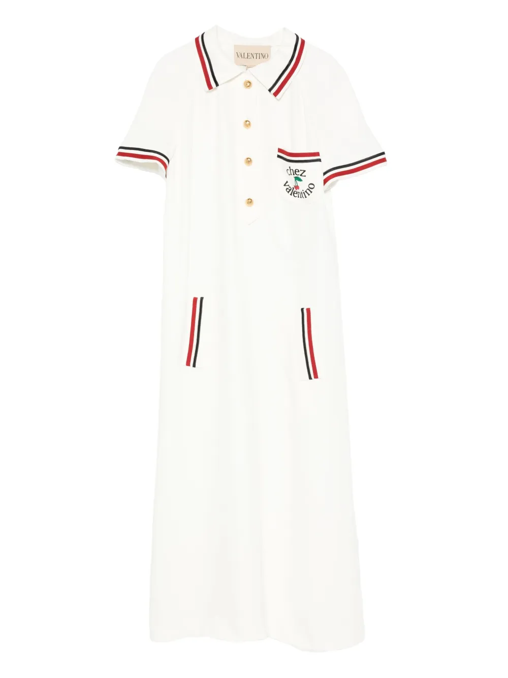 

Декорированное платье миди с воротником поло VALENTINO GARAVANI, белый