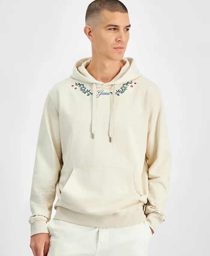 

Мужская толстовка с капюшоном с длинным рукавом и мини-цветами GUESS, коричневый