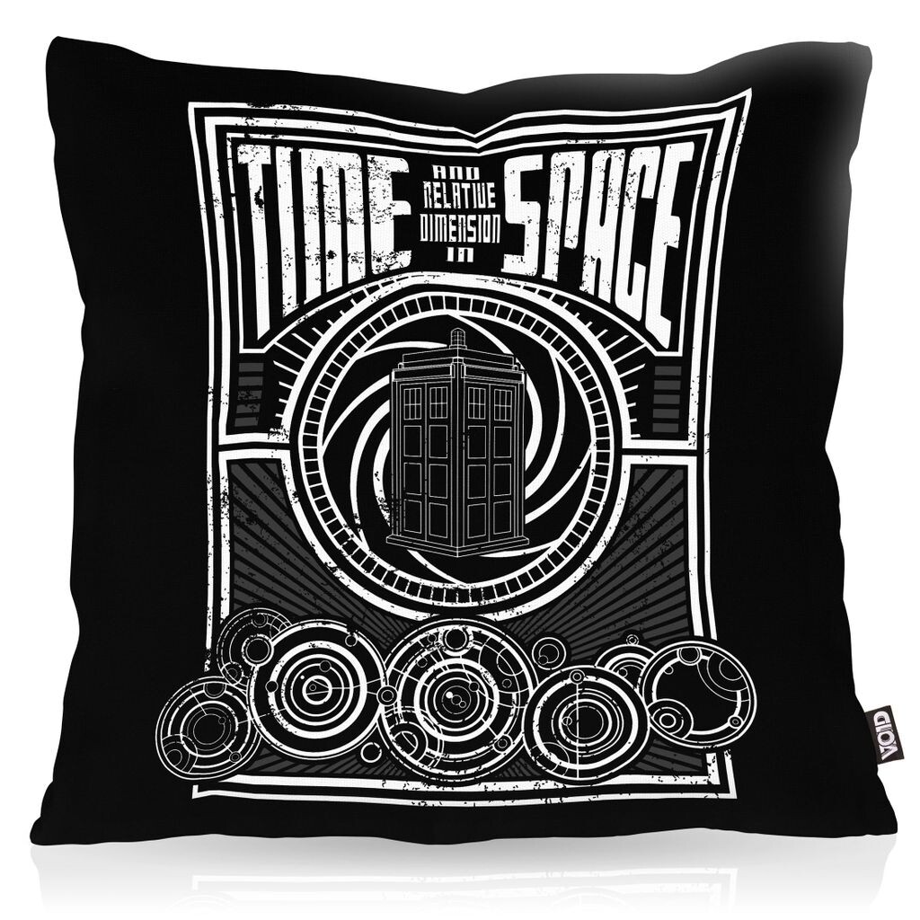 

Чехол на подушку VOID Time встречает пространство, чехол для подушки, полиэстер, водонепроницаемый, для улицы, для путешествий во времени, ящик для экстренного вызова Timelord, цвет: черный, размер подушки: 60 x 60 см