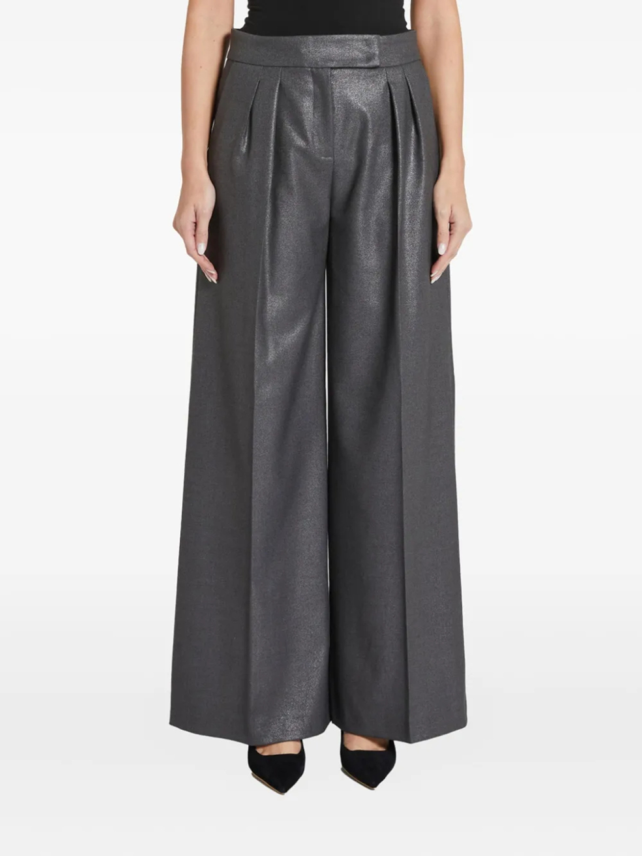 

Брюки Pennyblack с металлической отделкой и складками, серый