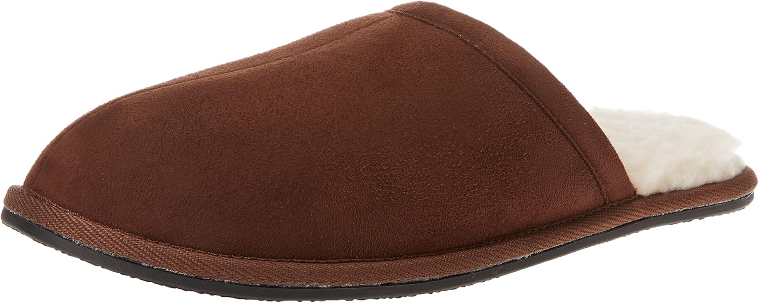

Уютные домашние тапочки Amazon Essentials для мужчин, Dark Toffee Brown Microsuede