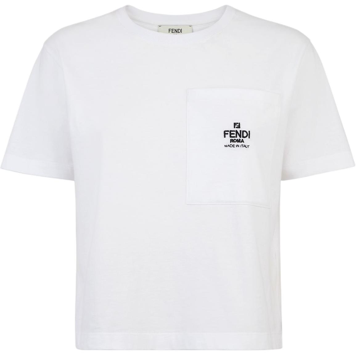 

Футболка с вышитым логотипом FENDI, белая