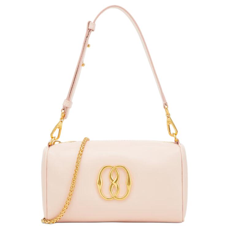 

Овчинная портативная сумка через плечо женская розовая BALLY