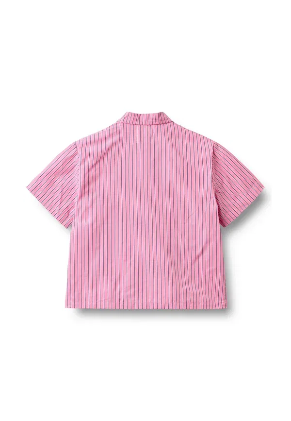 Блуза Vilma button down blouse, цвет пшеничный с розовой полоской — фото 2