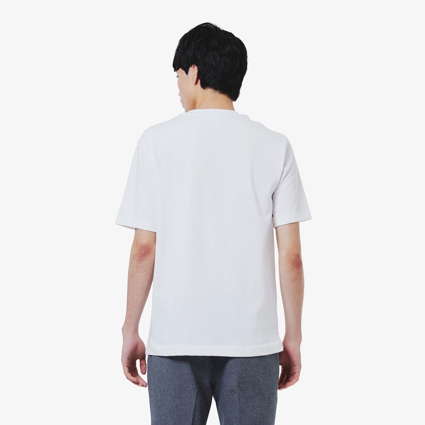 Футболка Lacoste Мужская с круглым вырезом и коротким рукавом, с рисунком в виде контурных часов, белый — фото 2