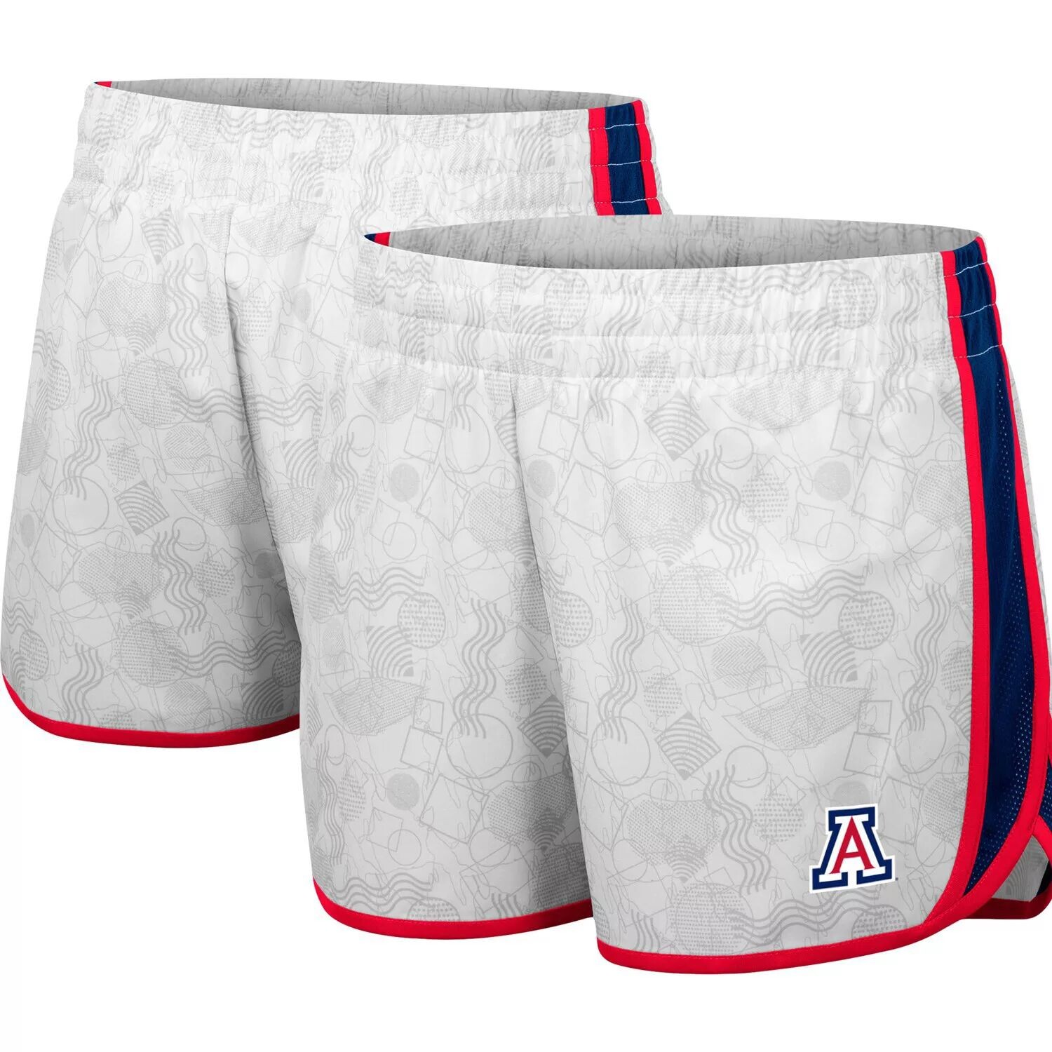 

Женские шорты Colosseum белого/темно-синего цвета Arizona Wildcats The Plastics с геопринтом Colosseum
