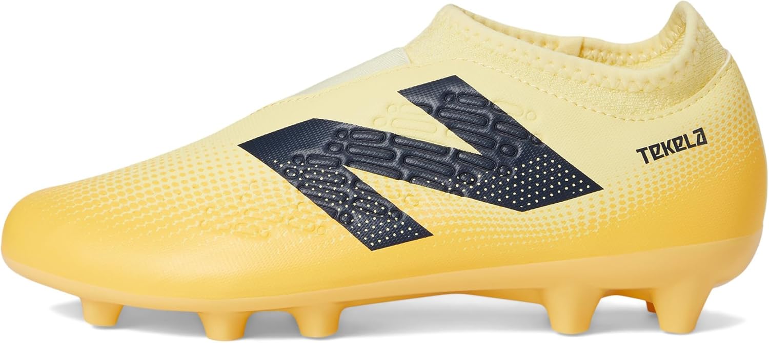 Детские кроссовки New Balance Tekela Magique Fg V4 (унисекс), Parchment/Clementine/Hot Mango — фото 4