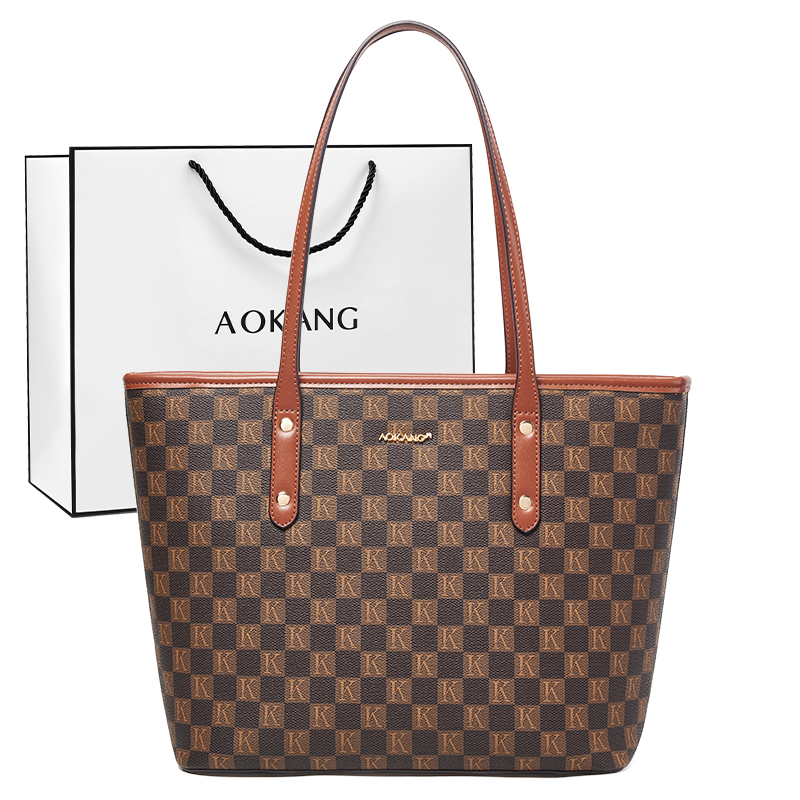 

AOKANG PVC мамина сумка через плечо большая женская кофе/экрю