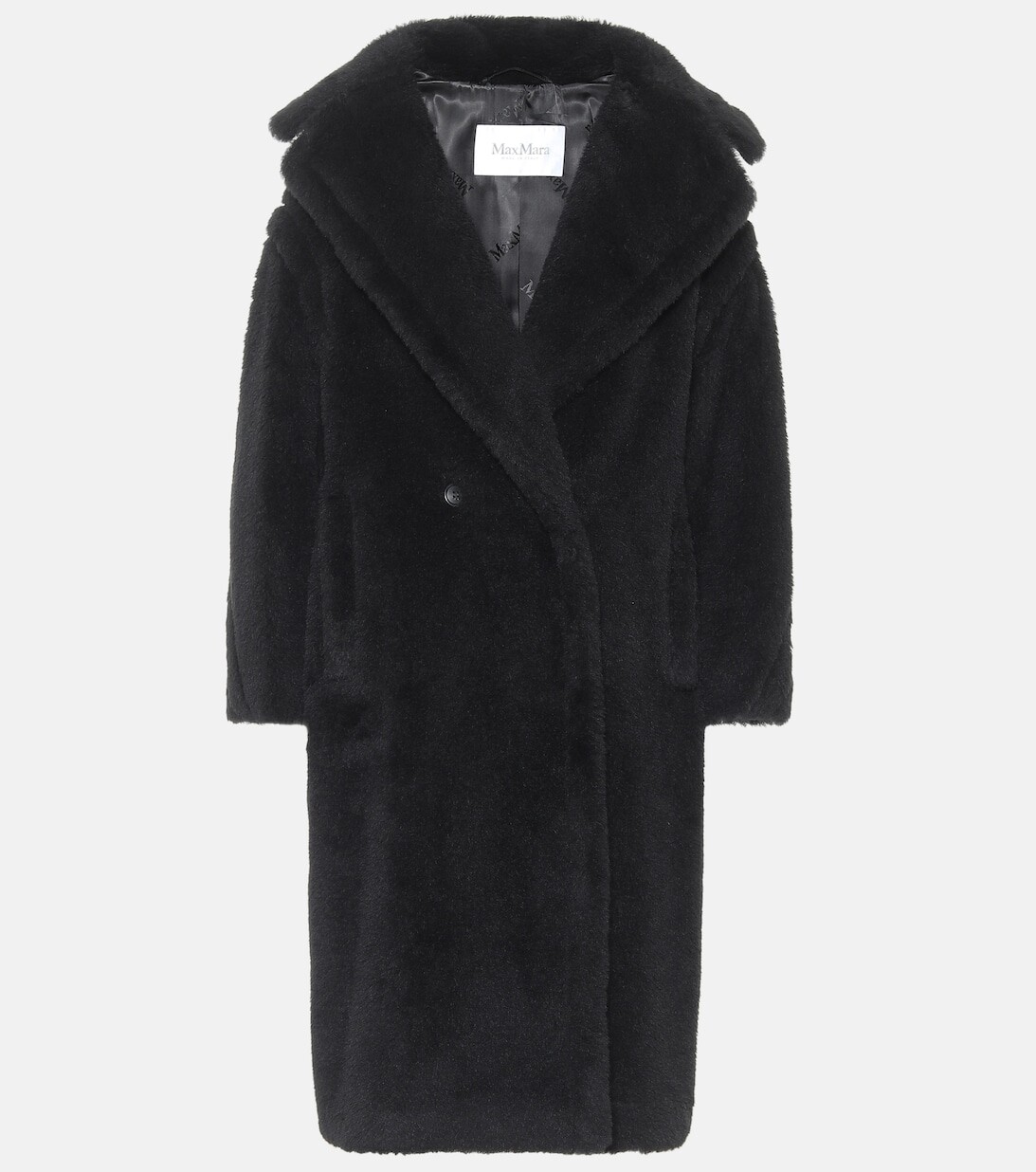 

Плюшевое пальто Tedgirl из смесовой шерсти с альпакой MAX MARA, черный