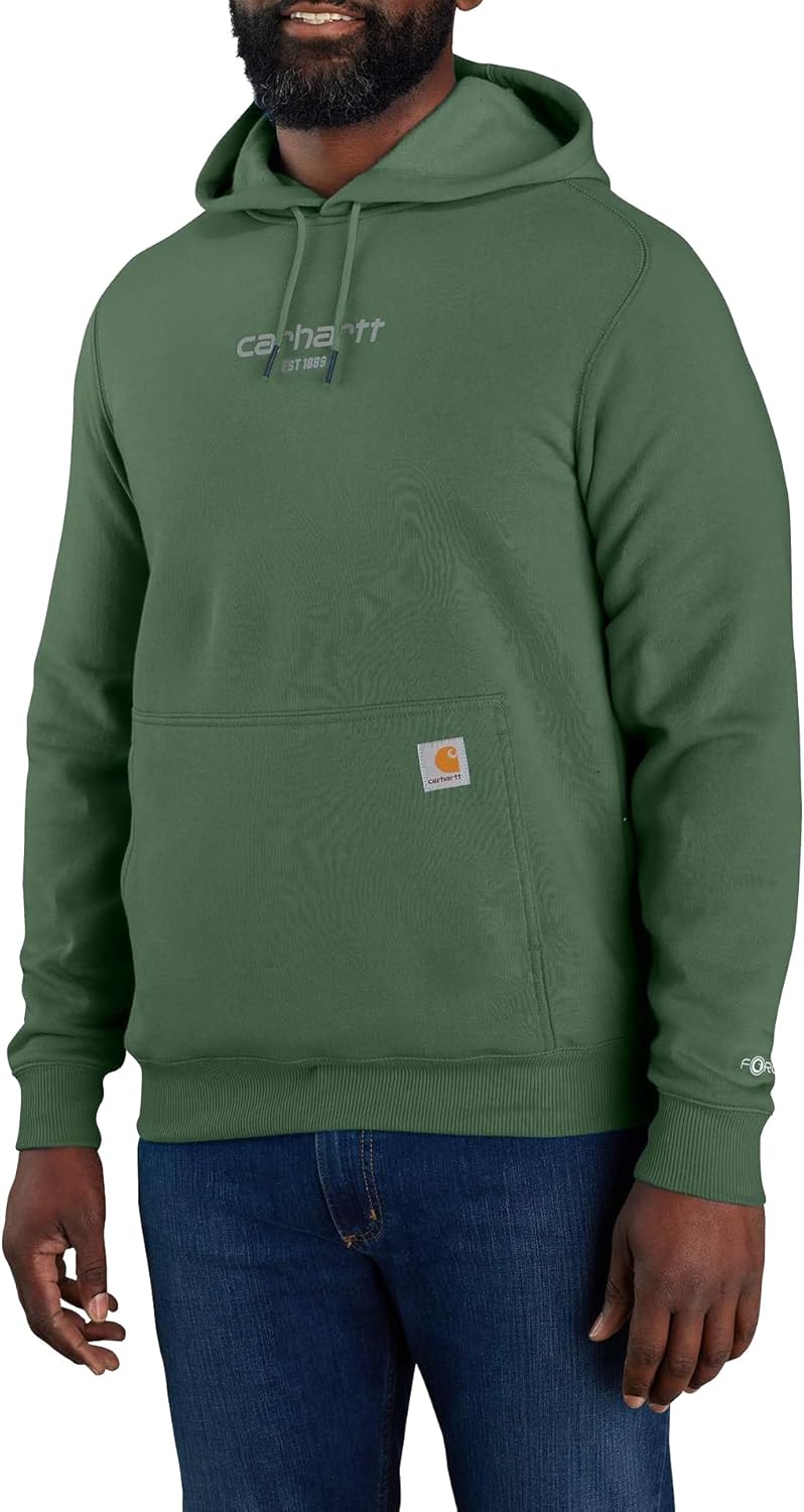 

Carhartt мужская толстовка 106655 Force Relaxed Fit легкая с логотипом, Frosted Balsam