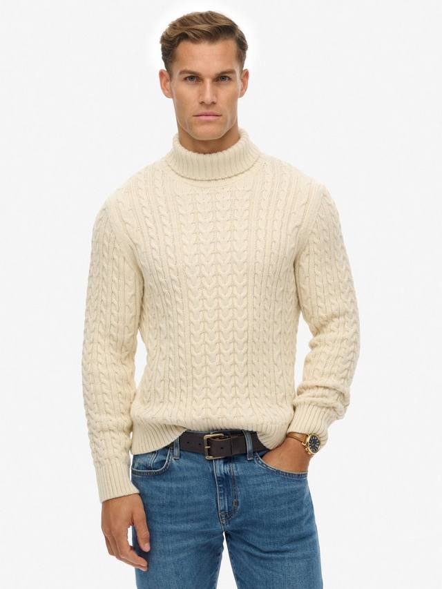 

Джемпер с воротником-хомутом и ажурным узором Jacob Superdry, Winter White