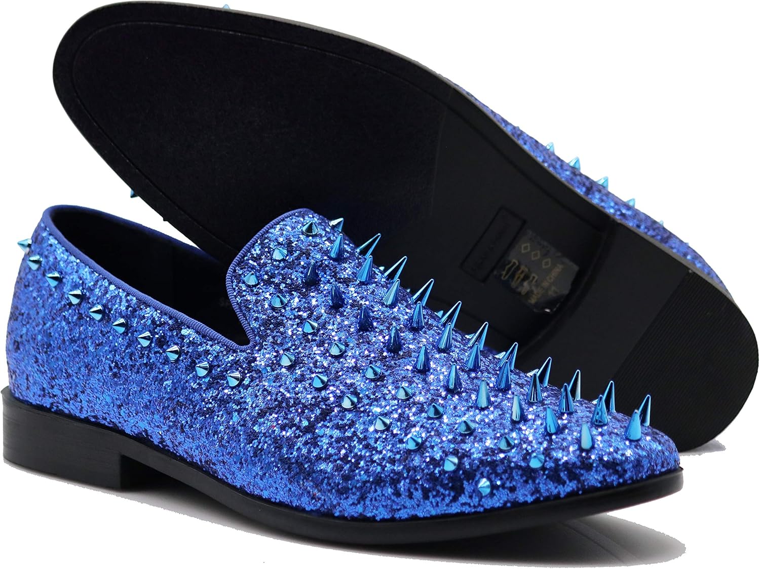 

Мужские винтажные лоферы SPK16 с шипами, слипоны, модная обувь, классические вечерние туфли-токседо Enzo Romeo, синий