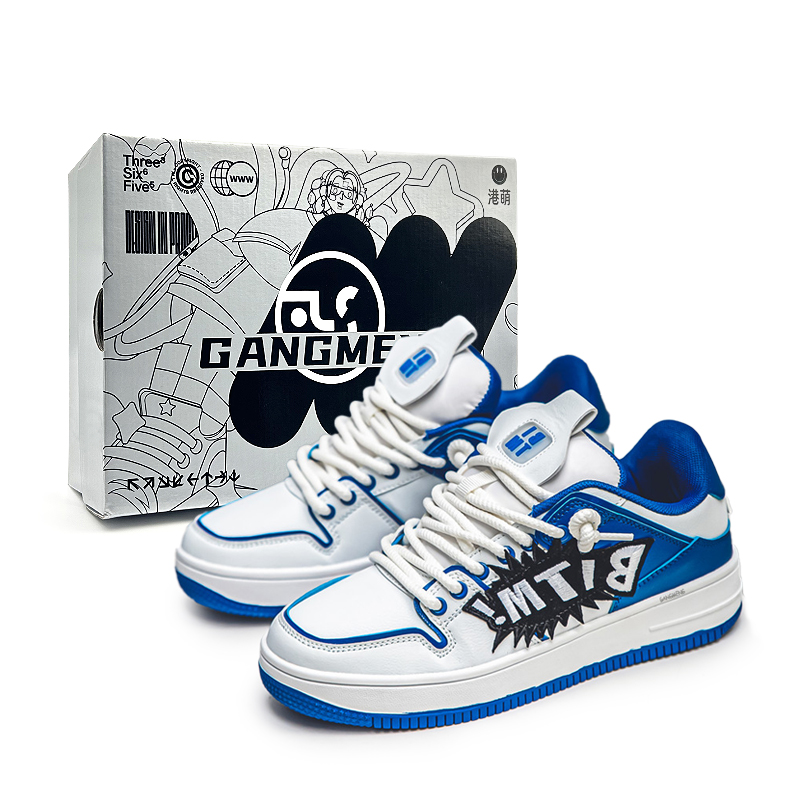 

Hong Kong Meng Водостойкие износостойкие низкие скейтерские кроссовки для мужчин с эффектом увеличения роста бело-голубые [в коробке], цвет White Blue[Box]