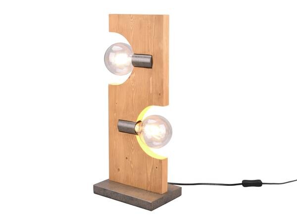 

Настольная лампа MeineWunschleuchte Holz mehrflammig Höhe 52cm цвет silber/holz