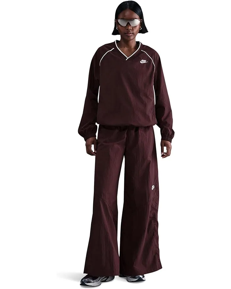 Брюки Nike Sportswear Wide Leg Woven Pants, Burgundy Crush/Burgundy Crush/Sail — фото 3
