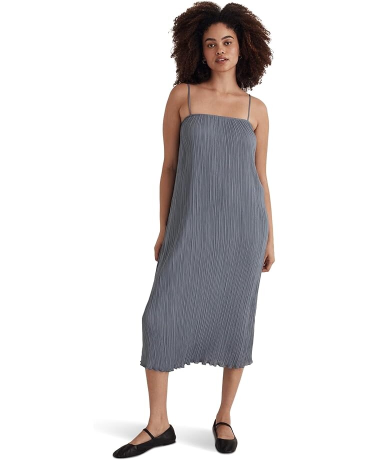 

Платье Madewell The Goldie in Plissé, синий