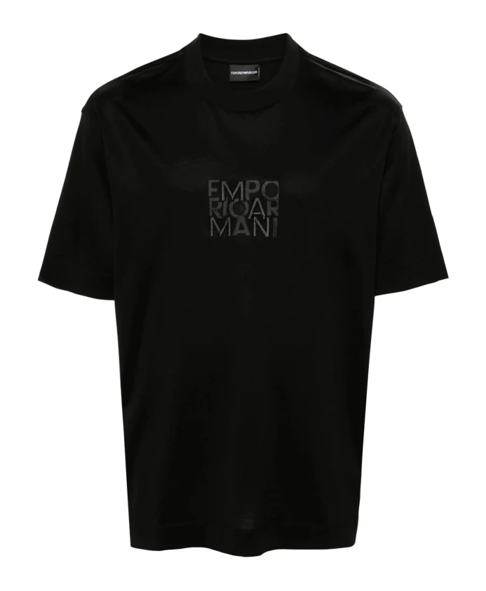 

Футболка Поло с вышитым логотипом Emporio Armani, черный