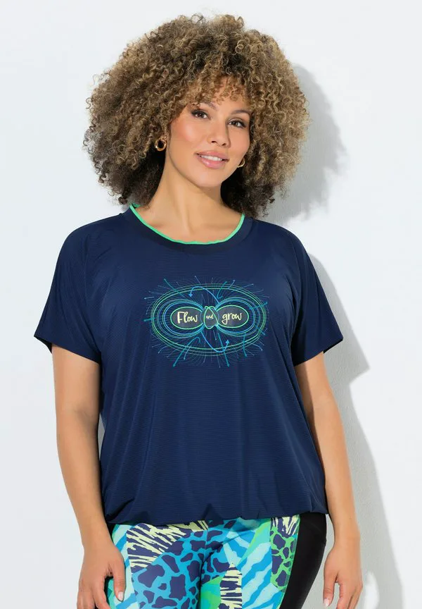 

Быстросохнущая футболка с принтом flow and grow Ulla Popken, Dark Blue, Синий, Быстросохнущая футболка с принтом flow and grow Ulla Popken, Dark Blue