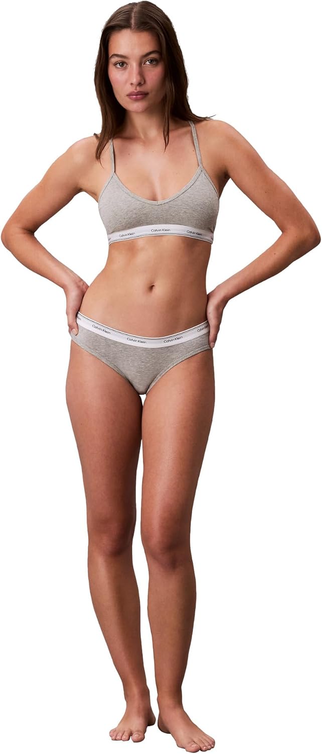 Женские трусики-бикини Calvin Klein Balance из эластичного хлопка, 3 шт. в упаковке, Shoreline/Grey Heather/Scorched Denim — фото 2