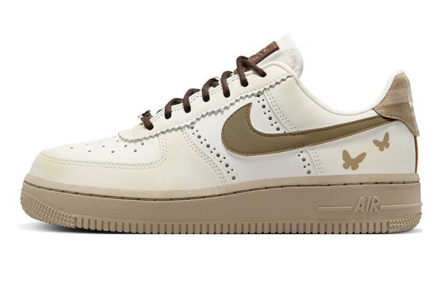 

Кроссовки для скейтбординга Air Force 1 женские, низкие, бежевый/коричневый Nike