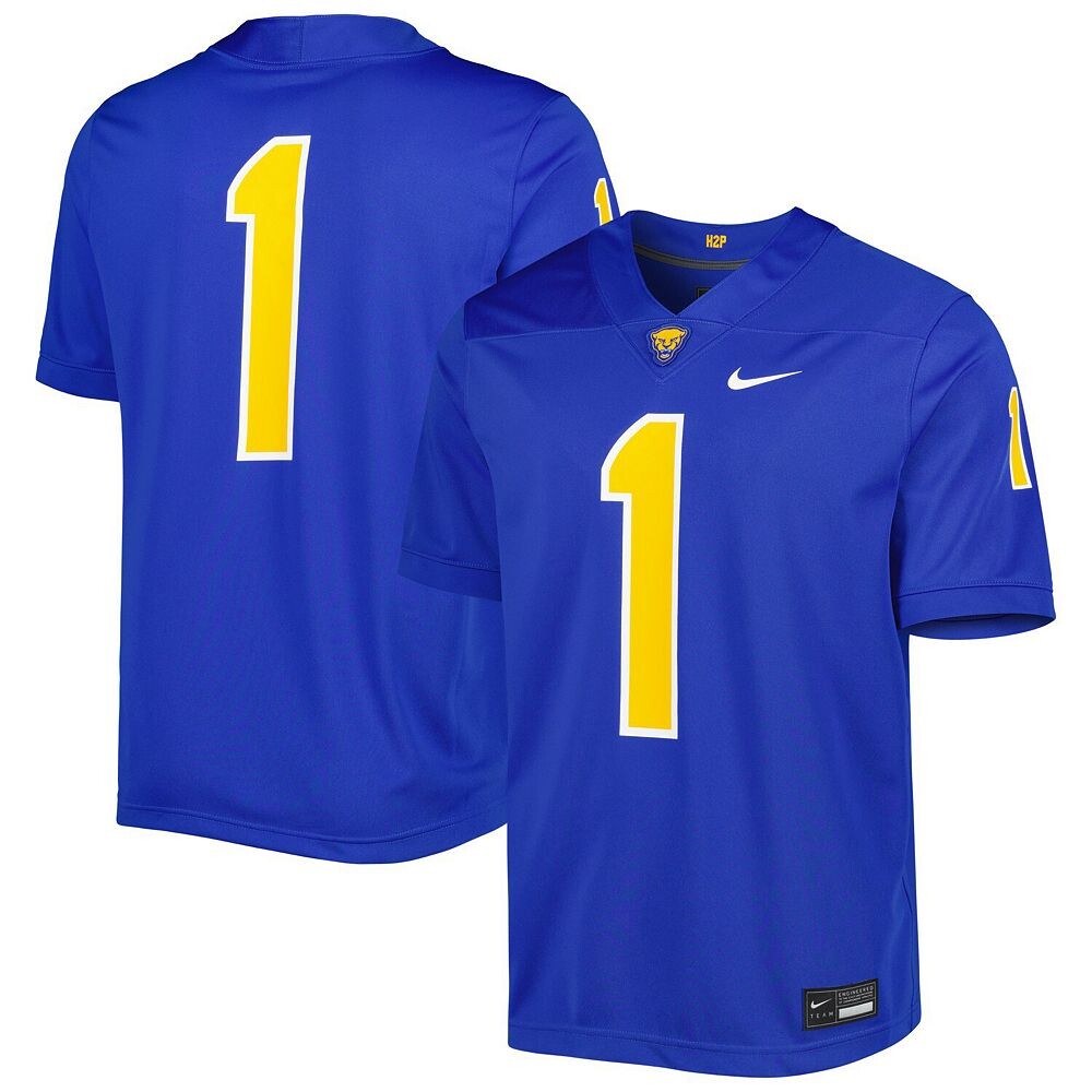 Мужское футбольное джерси Nike #1 Royal Pitt Panthers Untouchable, цвет Pit Blue — фото 2