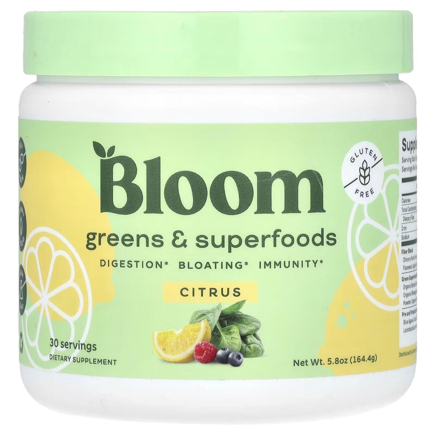 

Greens & Superfoods, цитрусовые, 5,8 унции (164,4 г) Bloom