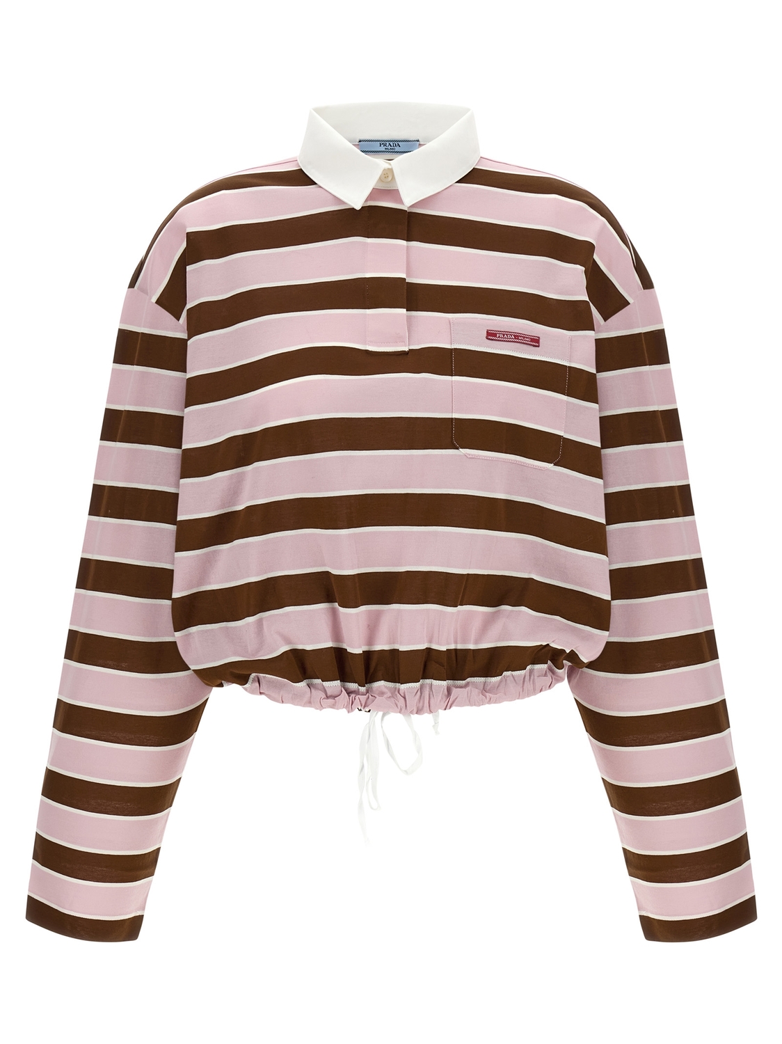 

Укороченная полосатая рубашка-поло Prada, мультиколор