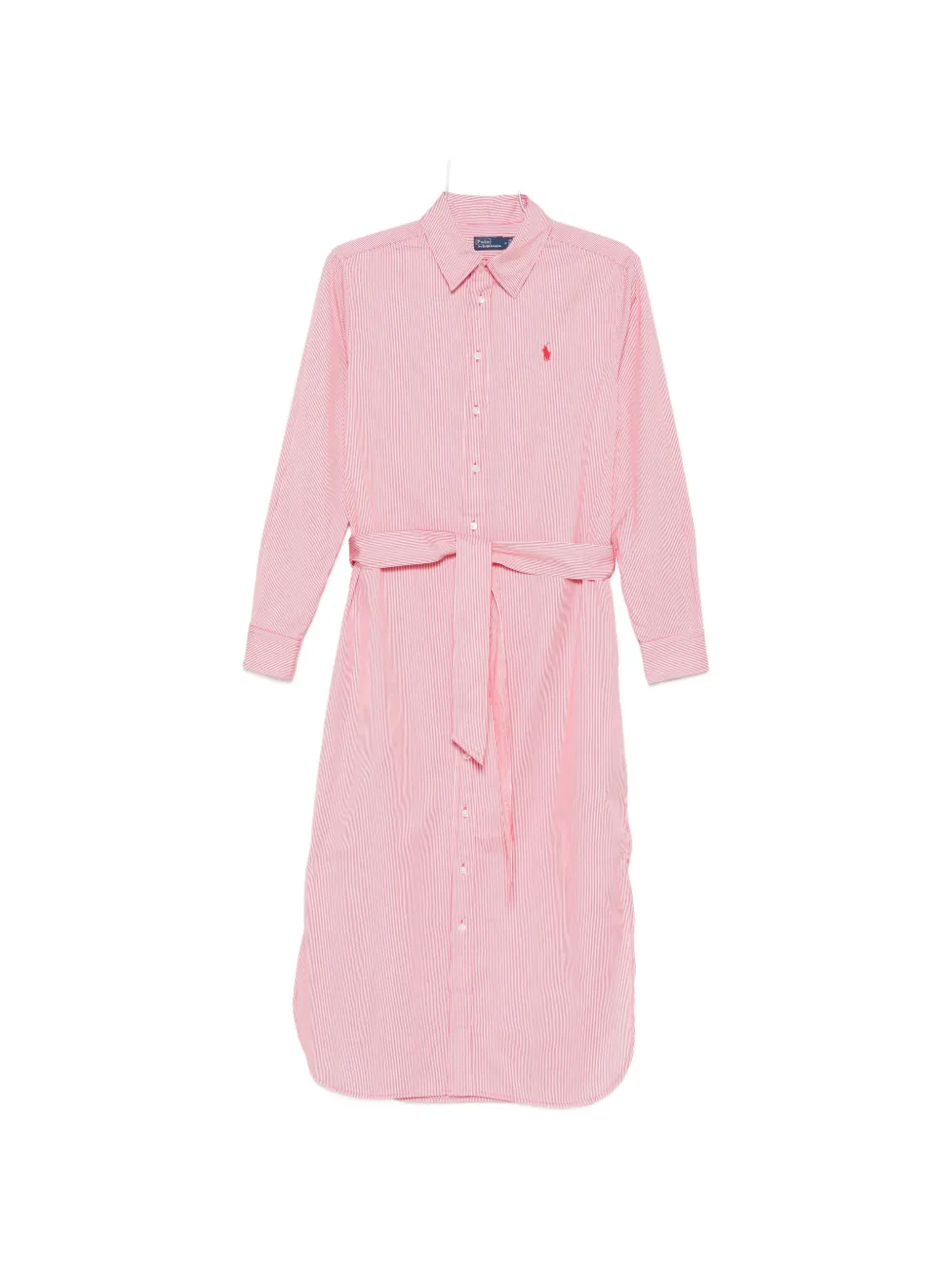 

Платье миди в полоску с поясом Polo Ralph Lauren, красный