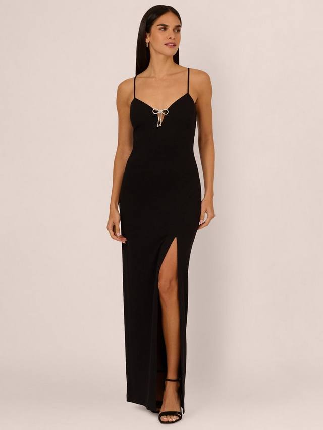 

Платье-колонка из трикотажного крепа adrianna by Adrianna Papell, черный